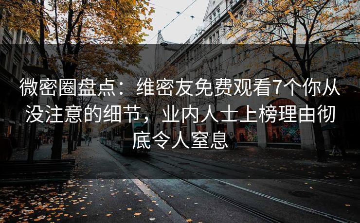 微密圈盘点：维密友免费观看7个你从没注意的细节，业内人士上榜理由彻底令人窒息