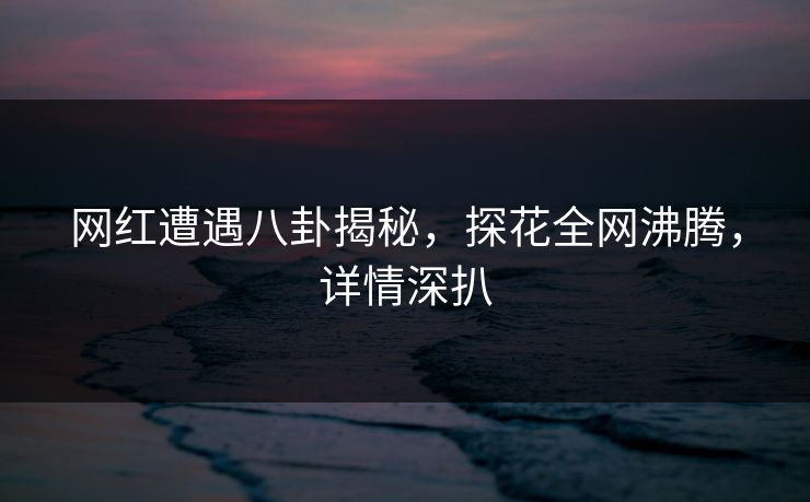 网红遭遇八卦揭秘，探花全网沸腾，详情深扒