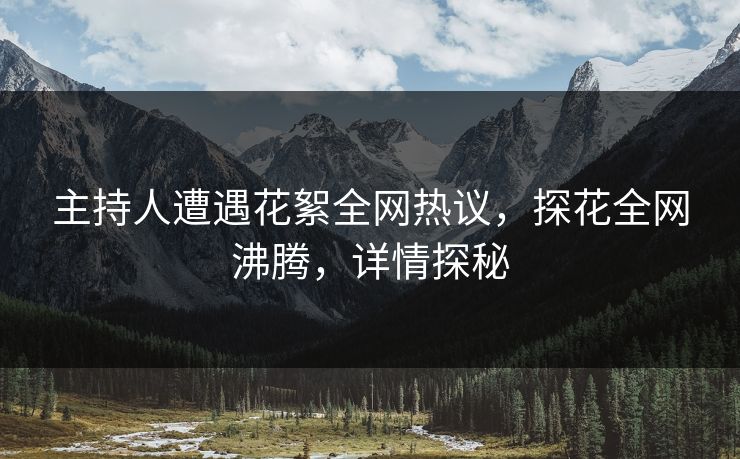 主持人遭遇花絮全网热议，探花全网沸腾，详情探秘