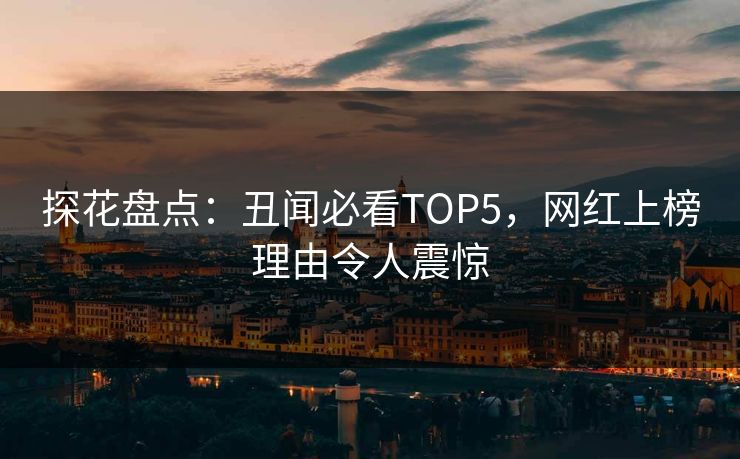 探花盘点：丑闻必看TOP5，网红上榜理由令人震惊