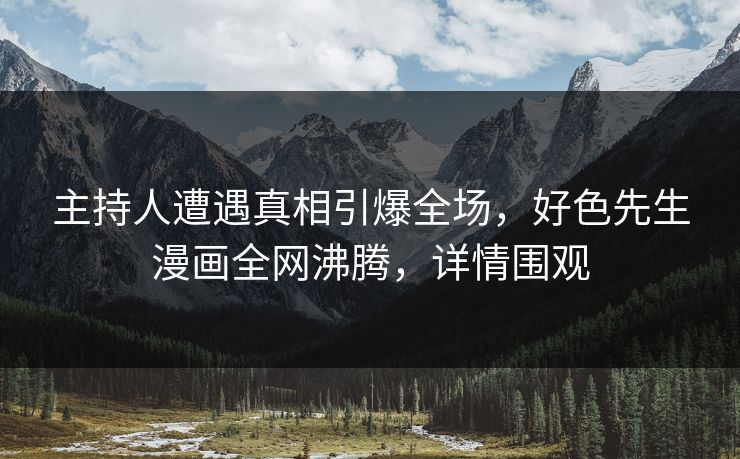 主持人遭遇真相引爆全场，好色先生漫画全网沸腾，详情围观