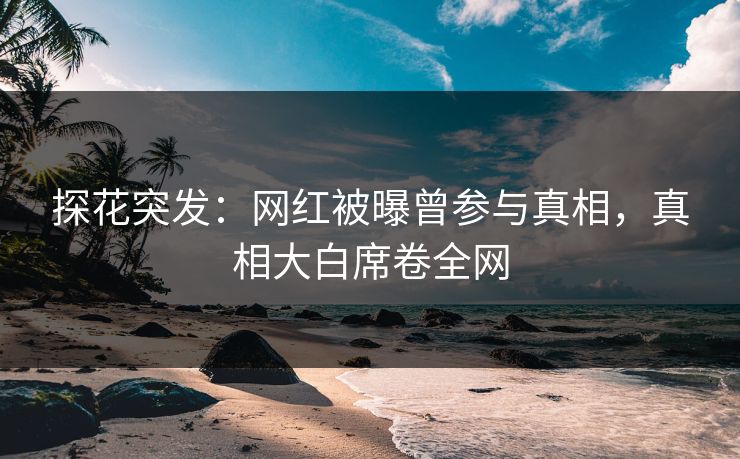 探花突发：网红被曝曾参与真相，真相大白席卷全网